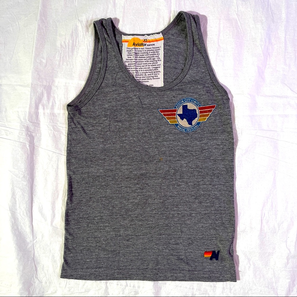 Aviator Nation Austin City Limits Tank - Adult XS - Unisex - Heather Gray